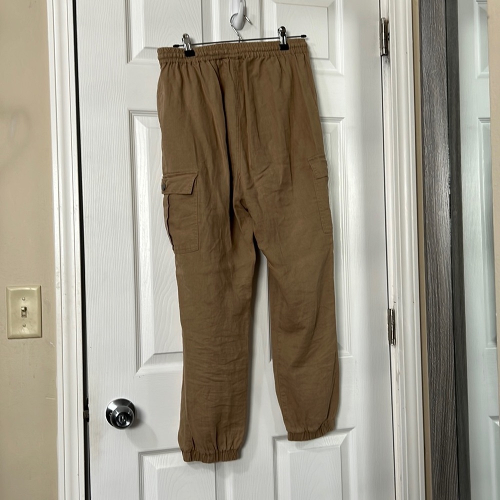 Love tree tan linen pants